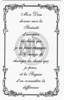 Cartes Prière de la sérénité (paquet de 100)